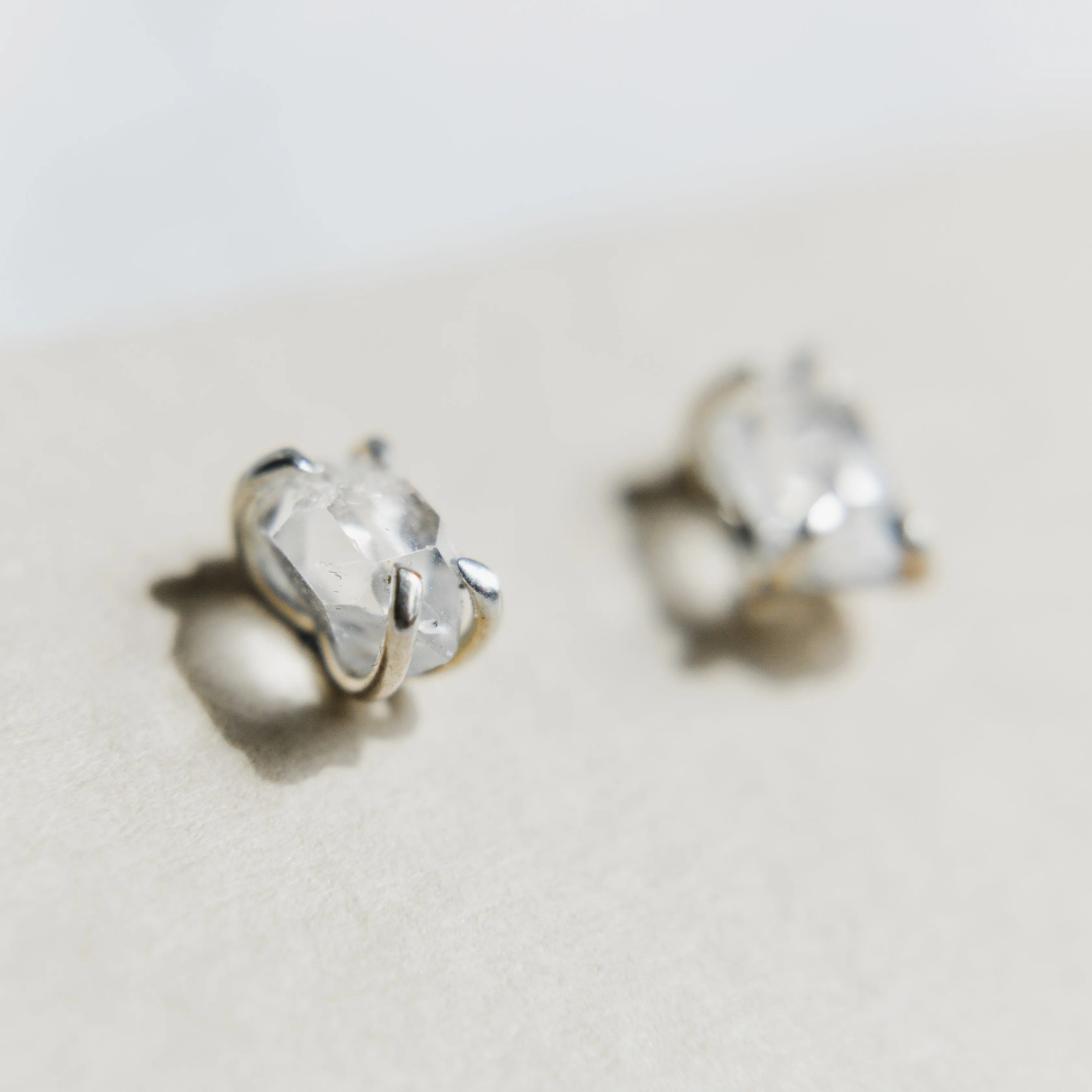 Herkimer Diamond Stud Earrings in Sterling Silver