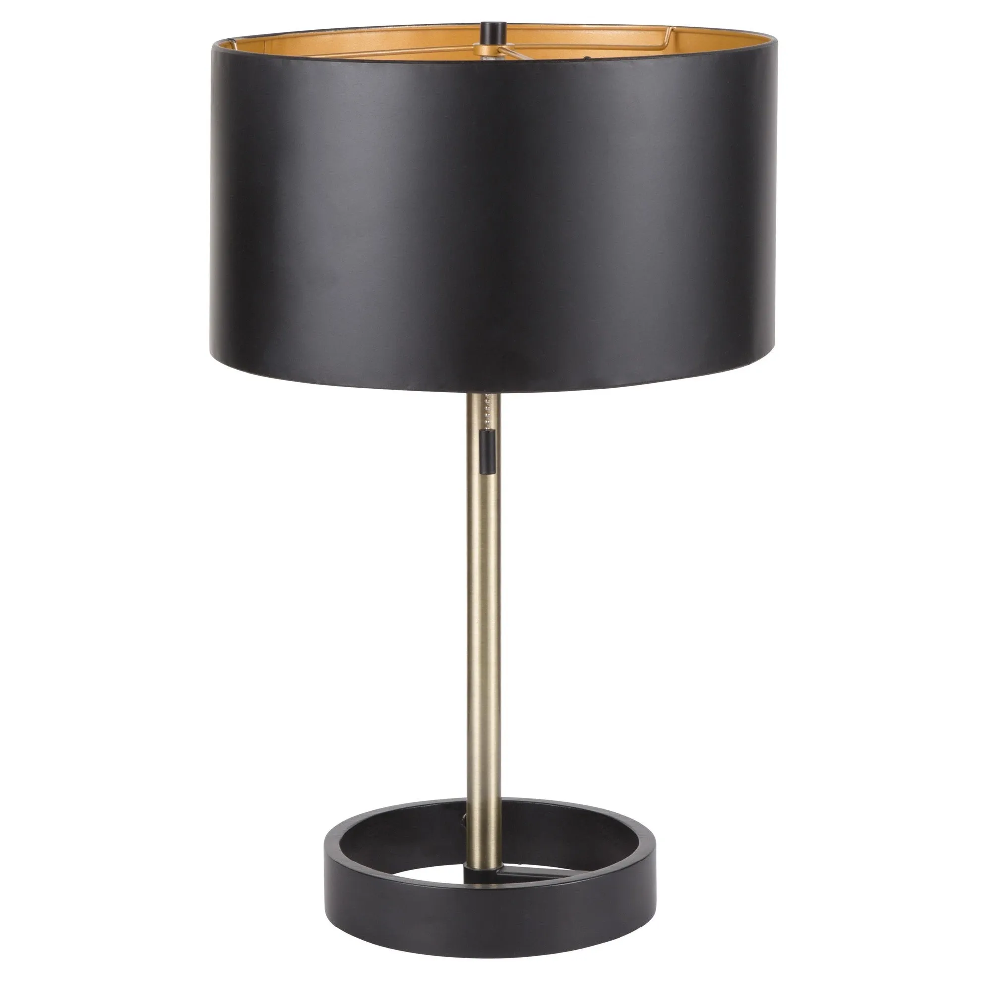 Hilton Contemporary Table Lamp in Black with Gold Accents by LumiSource