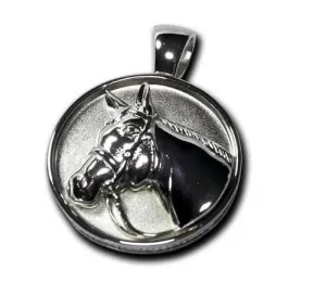 Horse Head Pendant Necklace Sterling Silver