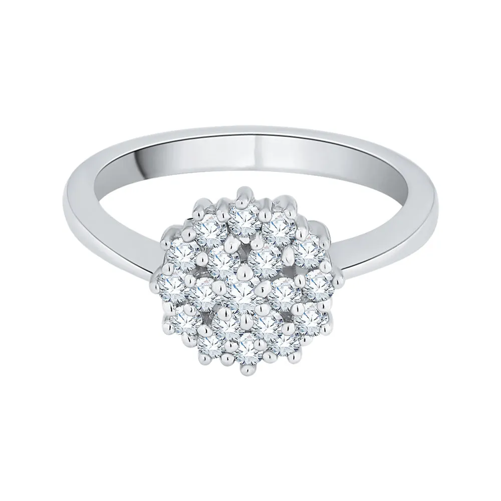 KATARINA 3/4 cttw Prong Set Diamond Cluster Engagement Ring