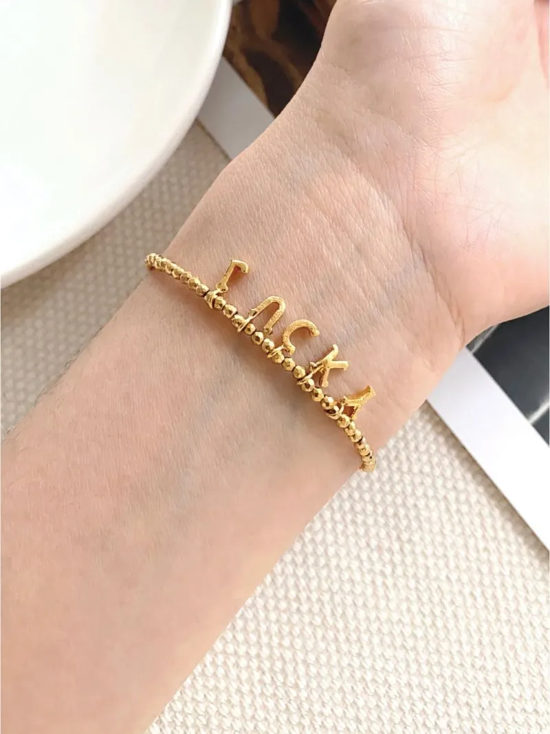 Luxurious Shiny Passepartout Lucky Letter Bracelet