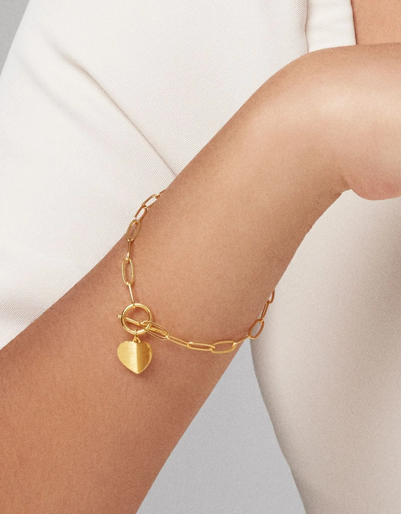 LVC 9IN Carla Heart 999 Gold Bracelet