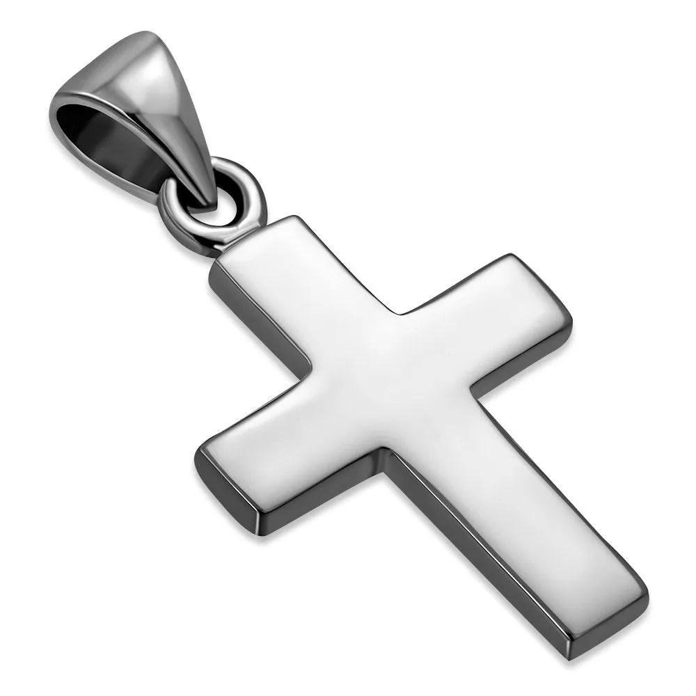 Medium Thick Sterling Silver Cross Pendant