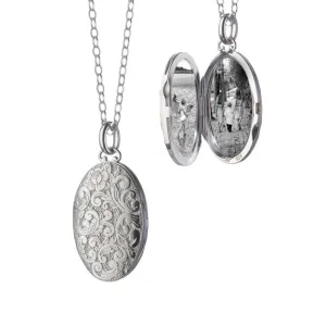 Monica Rich Kosann Sterling Silver Floral-Patterned Locket