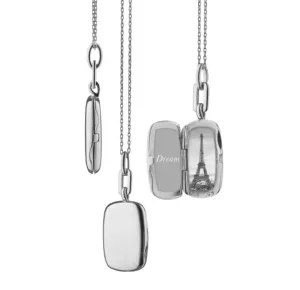 Monica Rich Kosann Sterling Silver Slim Rectangular Dee Locket