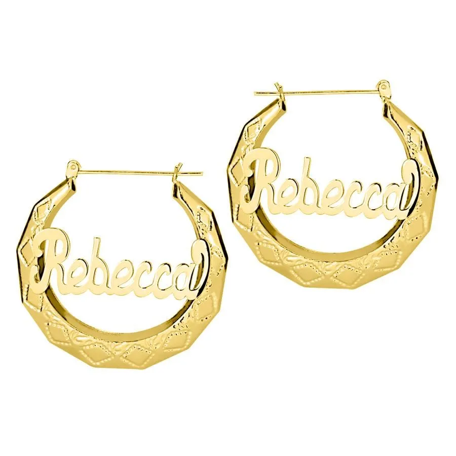 Name Hoop Earrings - Classic