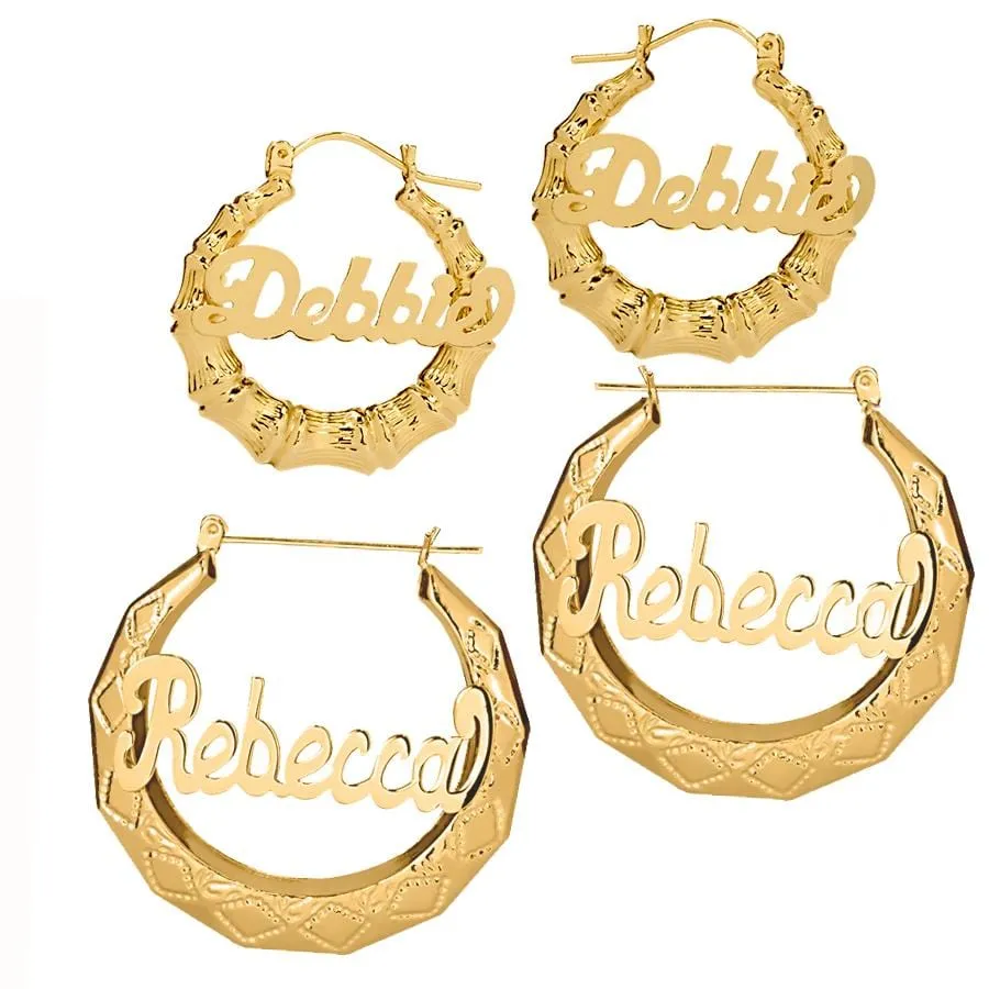 Name Hoop Earrings - Classic