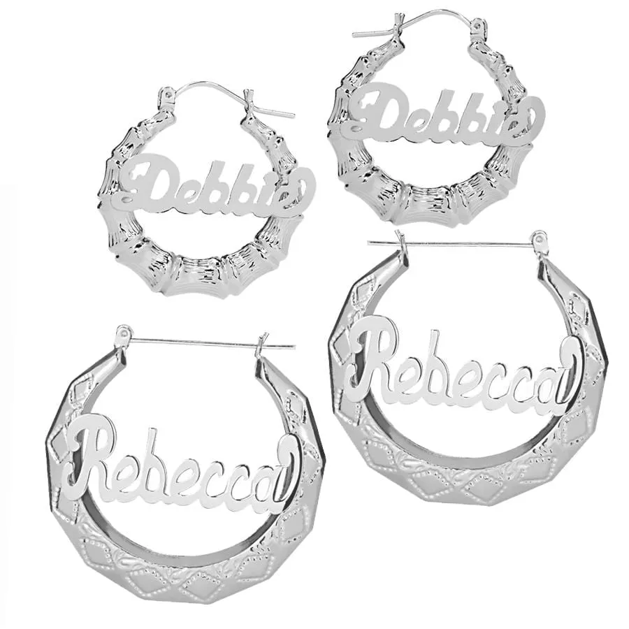 Name Hoop Earrings - Classic