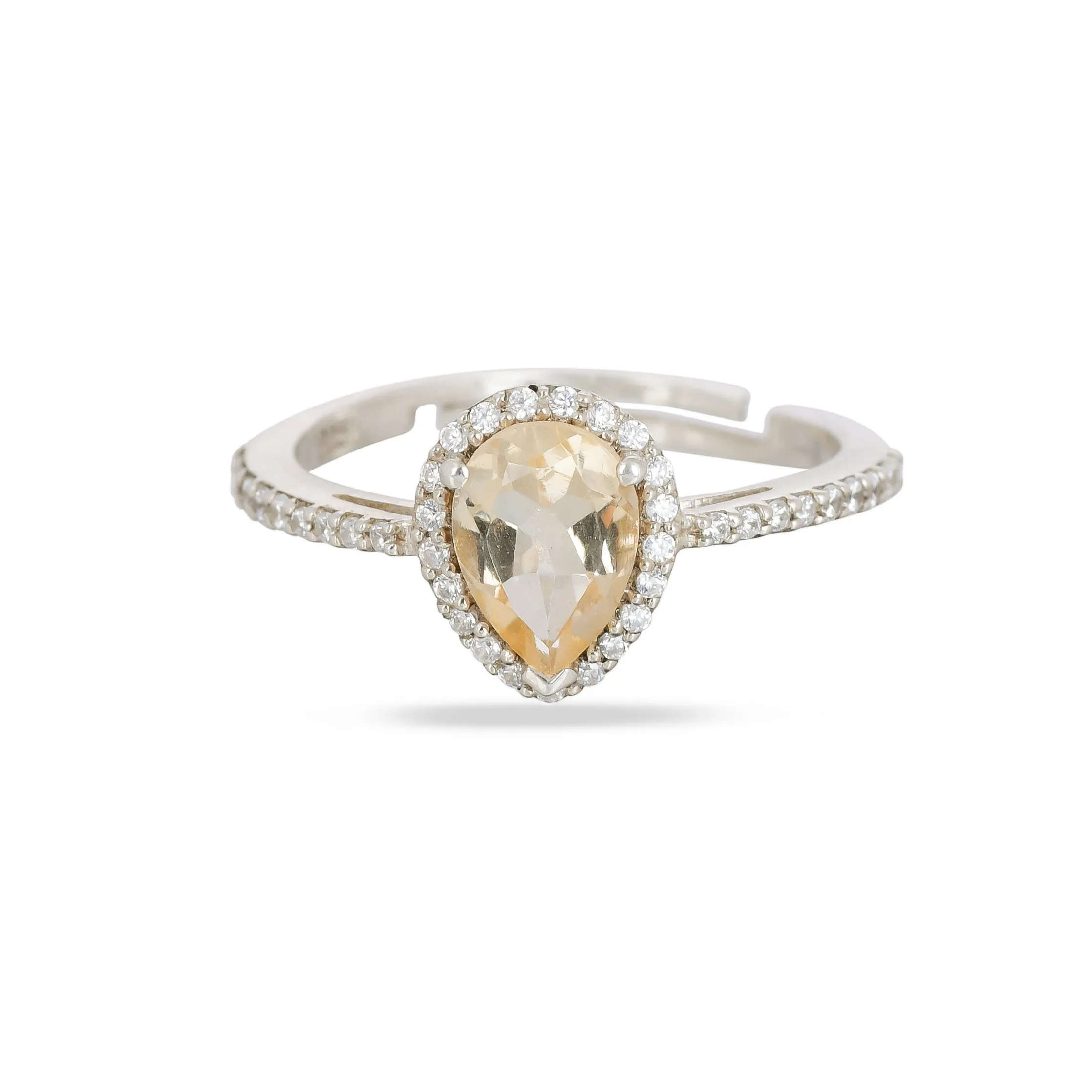 Natural Citrine Pear Gemstone Ring - From Purl