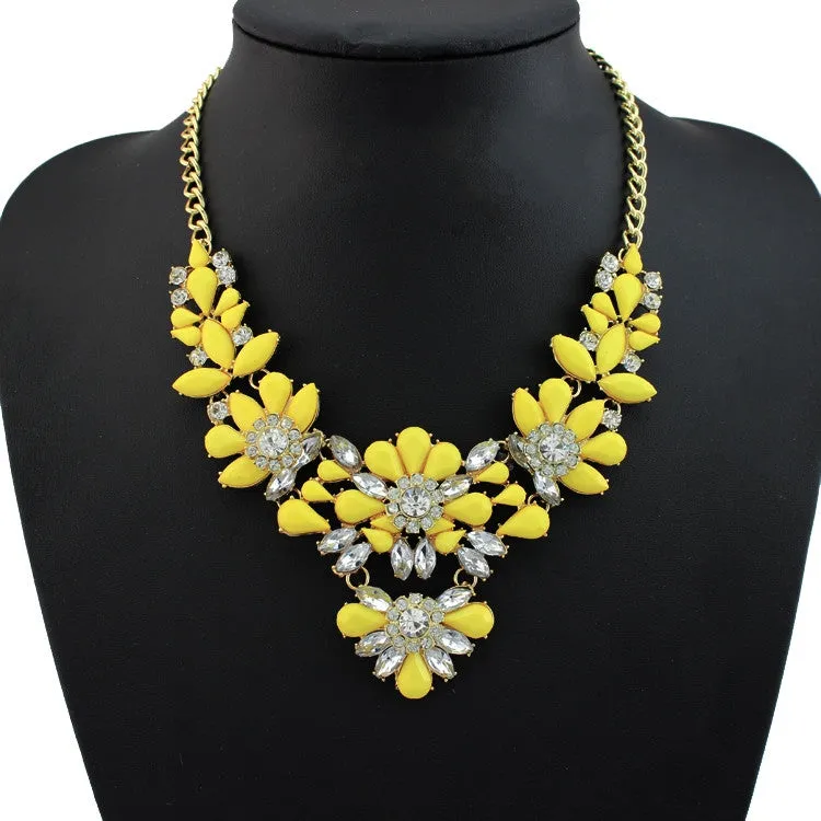 New design high quality jewelry fashion women color acrylic statement collar necklace Necklaces & Pendants