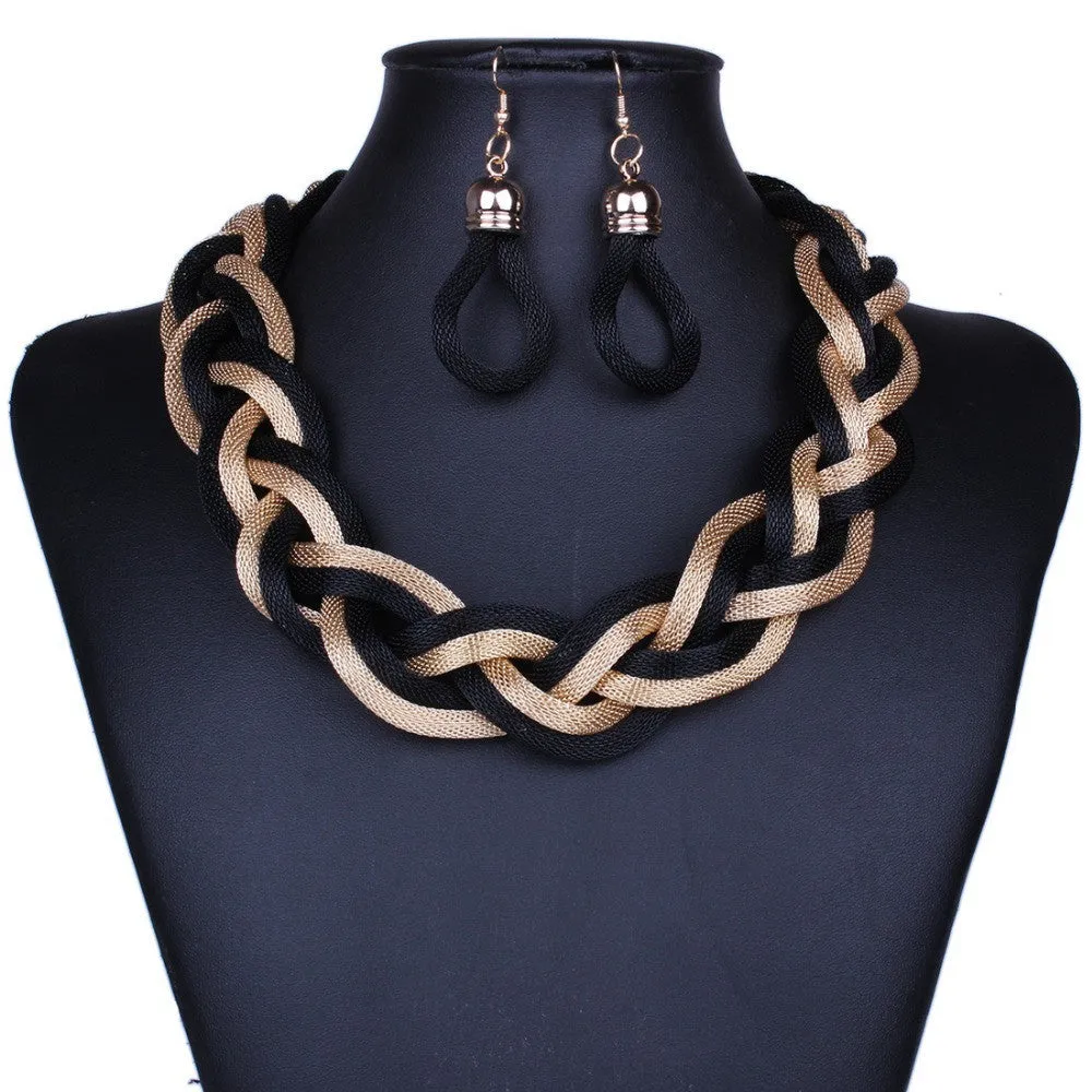 New Statement Necklace Vintage maxi Necklace jewelry Metal Choker Necklace Women Chunky Chain