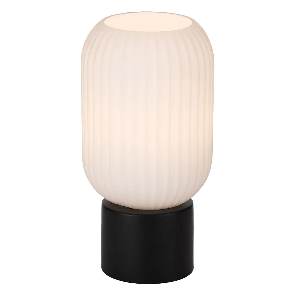 Nori 1 Light Black with Opal Glass Table Lamp