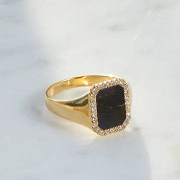 Onyx Diamond Ring