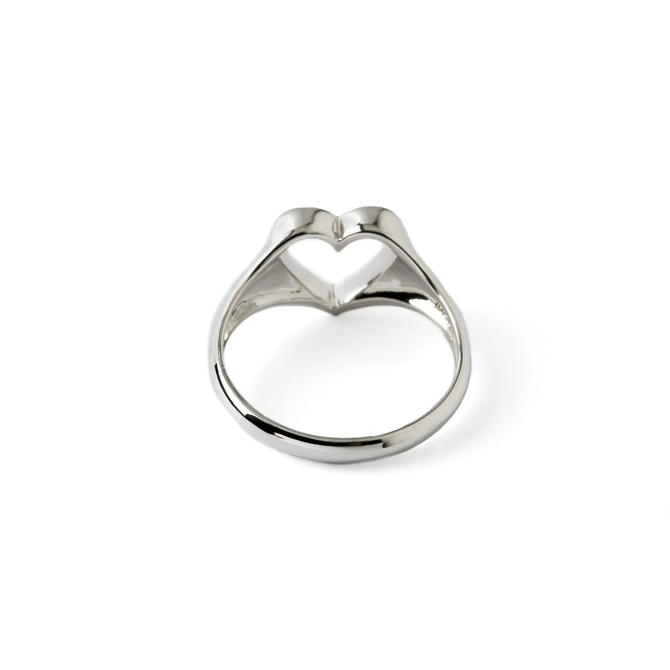 Open Heart Silver Ring