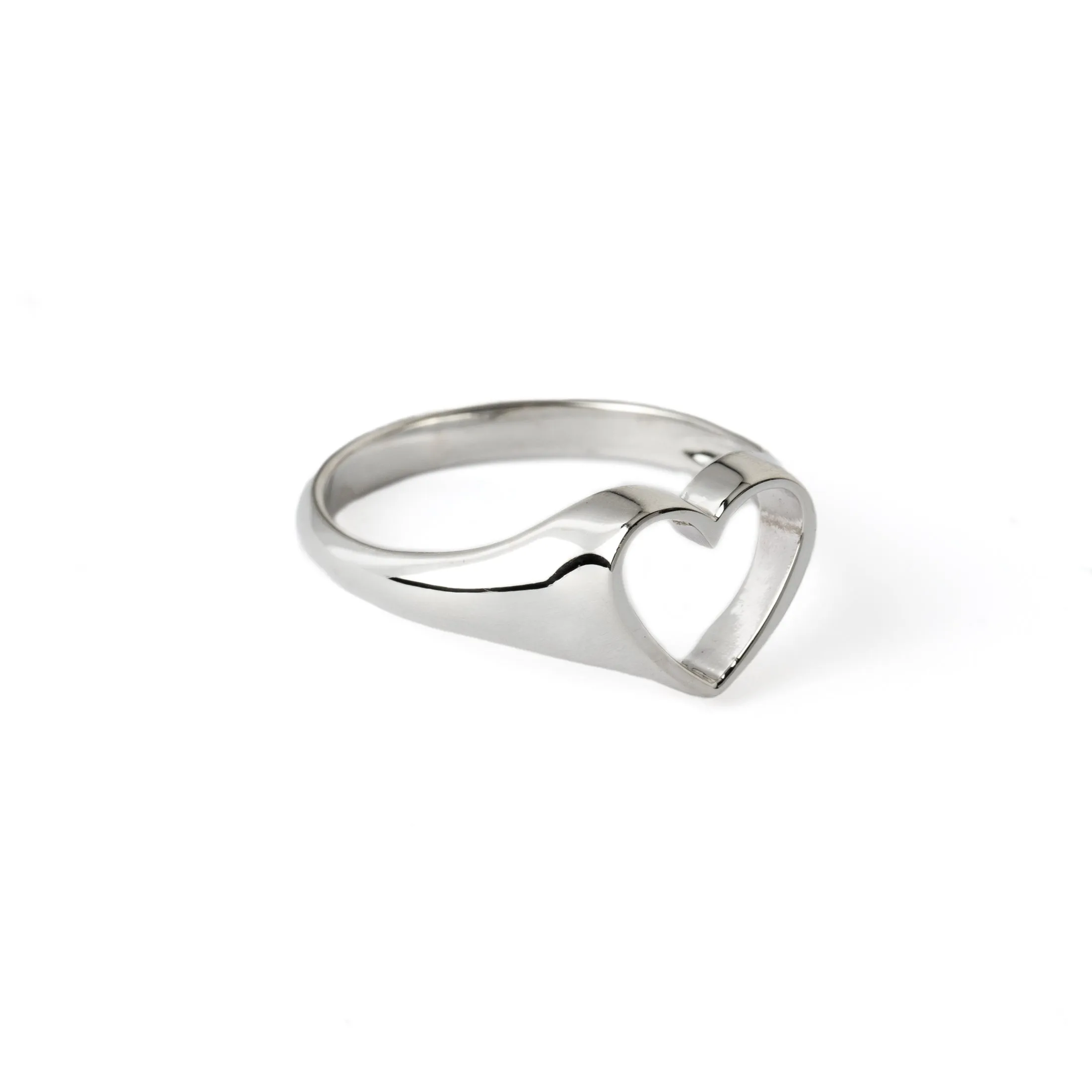 Open Heart Silver Ring