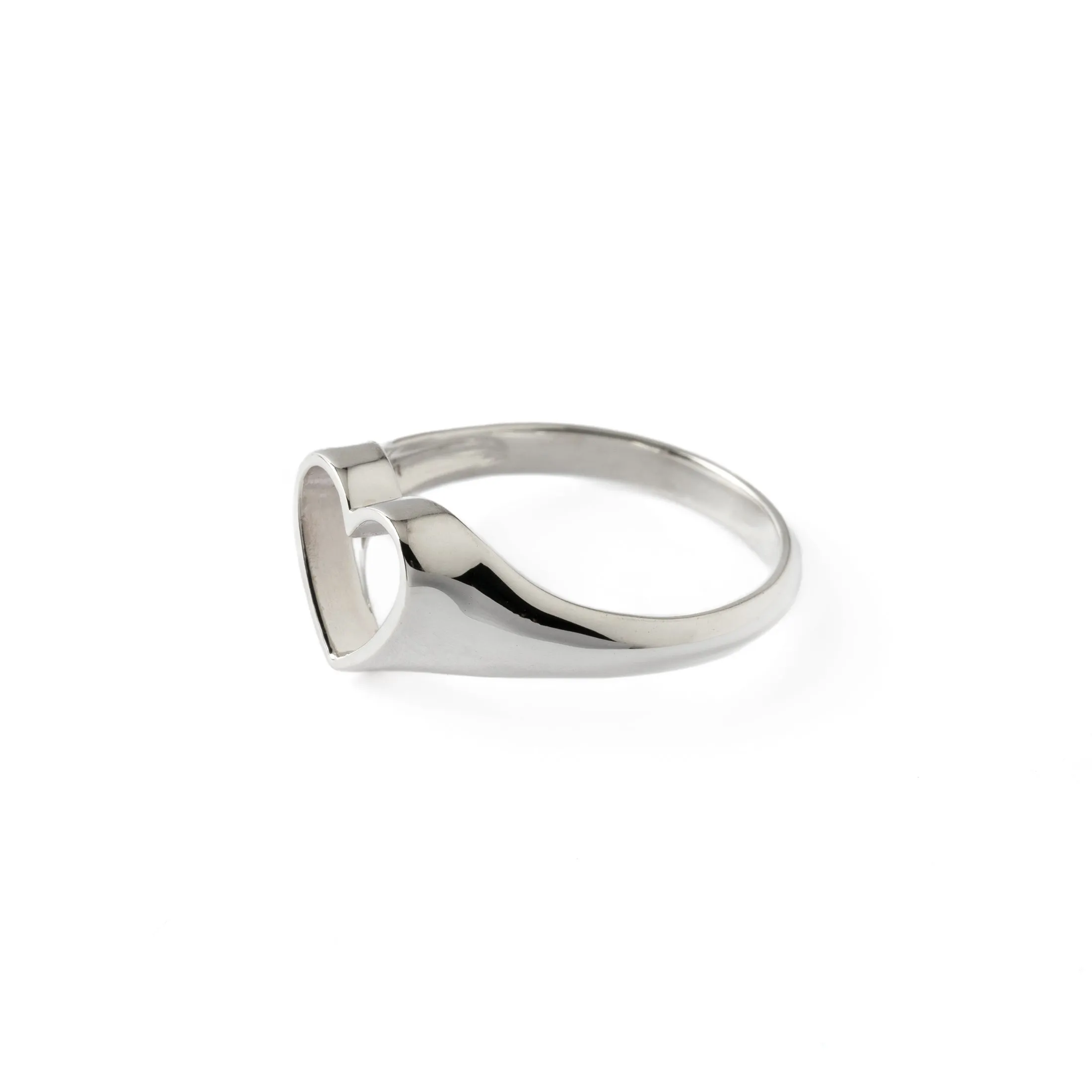 Open Heart Silver Ring