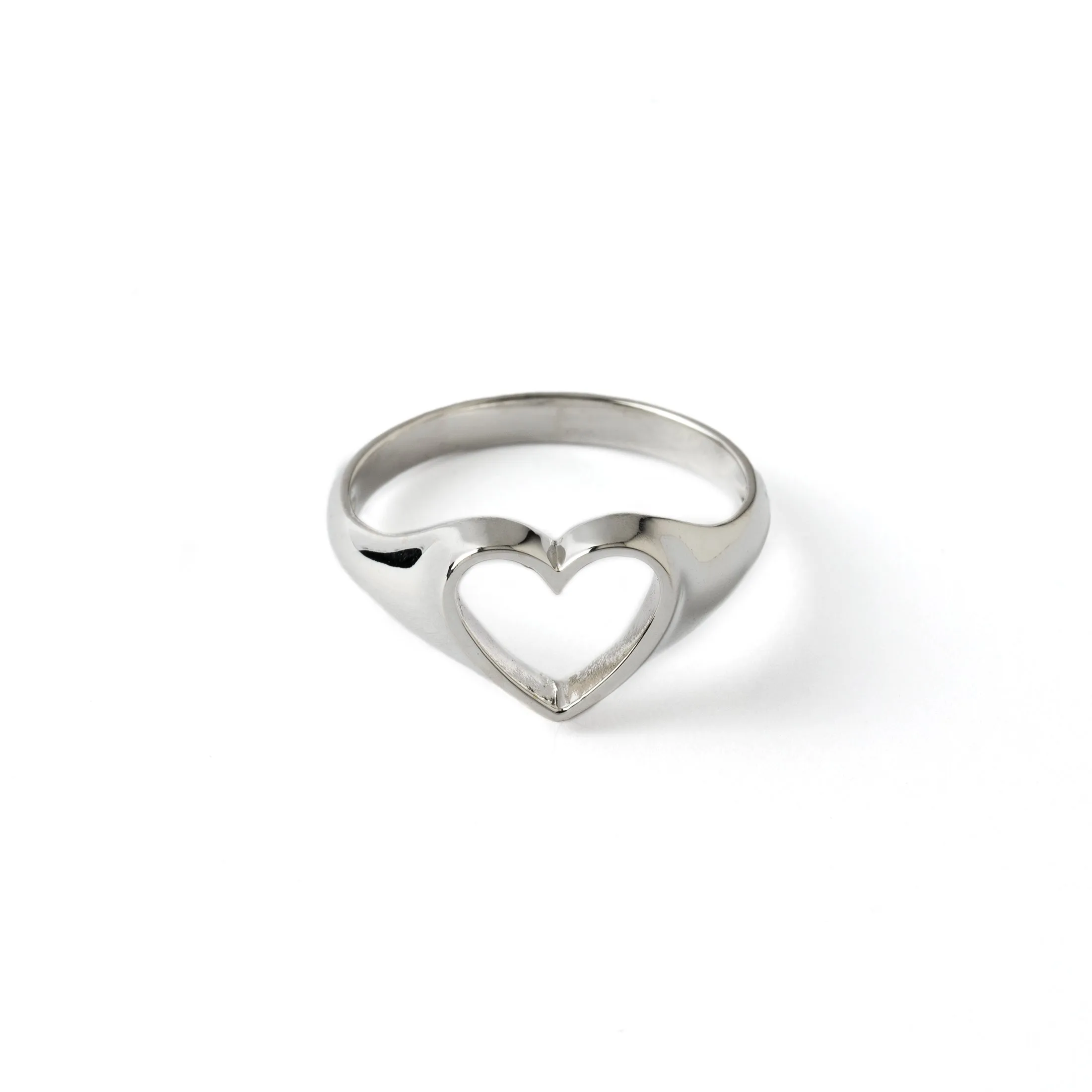 Open Heart Silver Ring