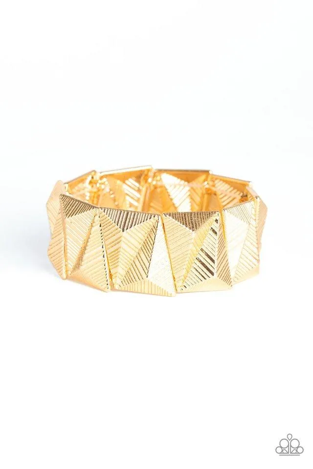 Paparazzi Bracelet ~ Metallic Geode - Gold