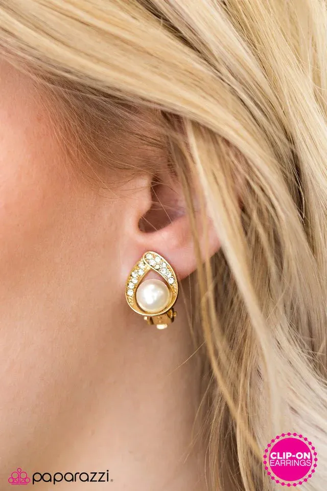 Paparazzi Earring ~ Top CLASSIC - Gold