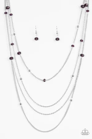 Paparazzi Necklace ~ On The Front SHINE - Purple