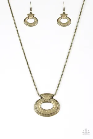 Paparazzi Necklace ~ Retro Rebel - Brass