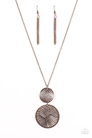 Paparazzi Necklace ~ Spin Your Wheels - Copper