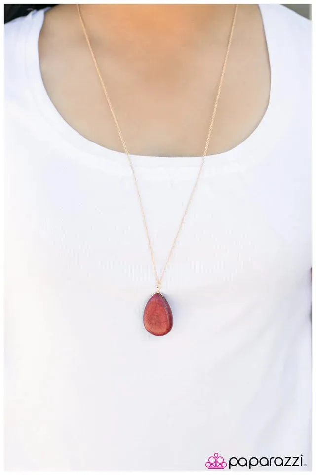 Paparazzi Necklace ~ Stone Mesa - Red