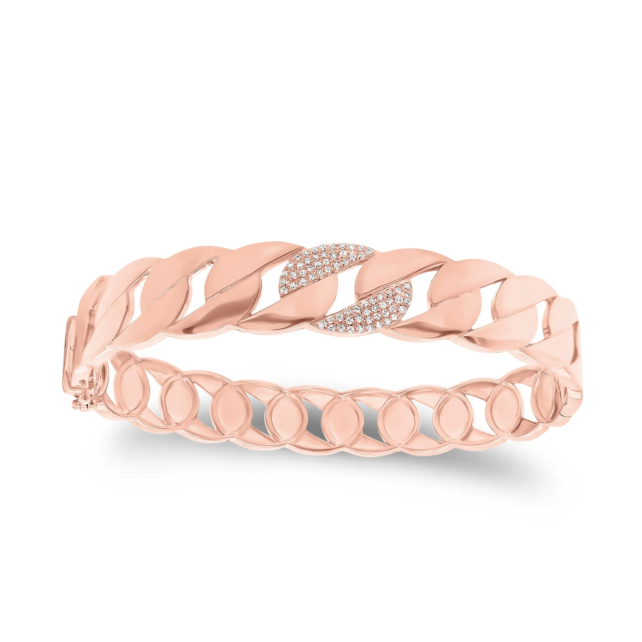 Pave Diamond Chain Link Bangle Bracelet