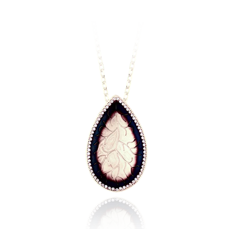 Pear Drop Coral Imprint Pendant