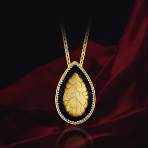 Pear Drop Coral Imprint Pendant