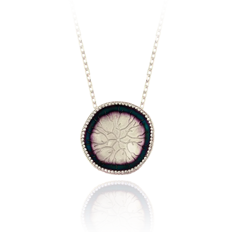 Pendant with Hanging Coral Imprinted Disc