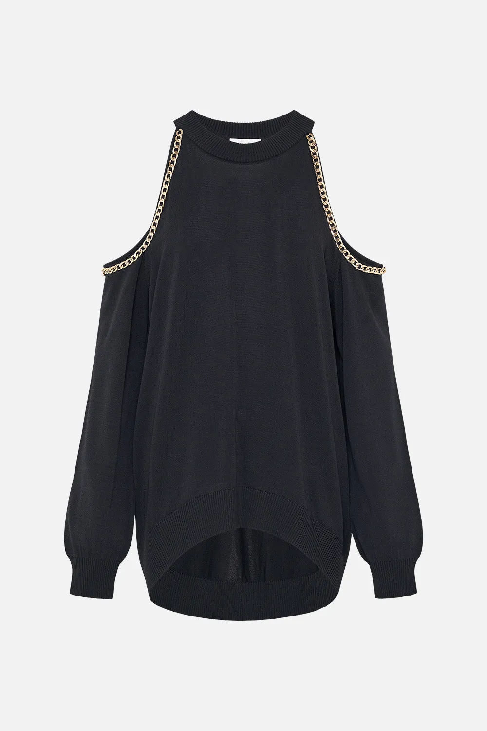 RELAXED COLD SHOULDER JUMPER TETHER ME NOT