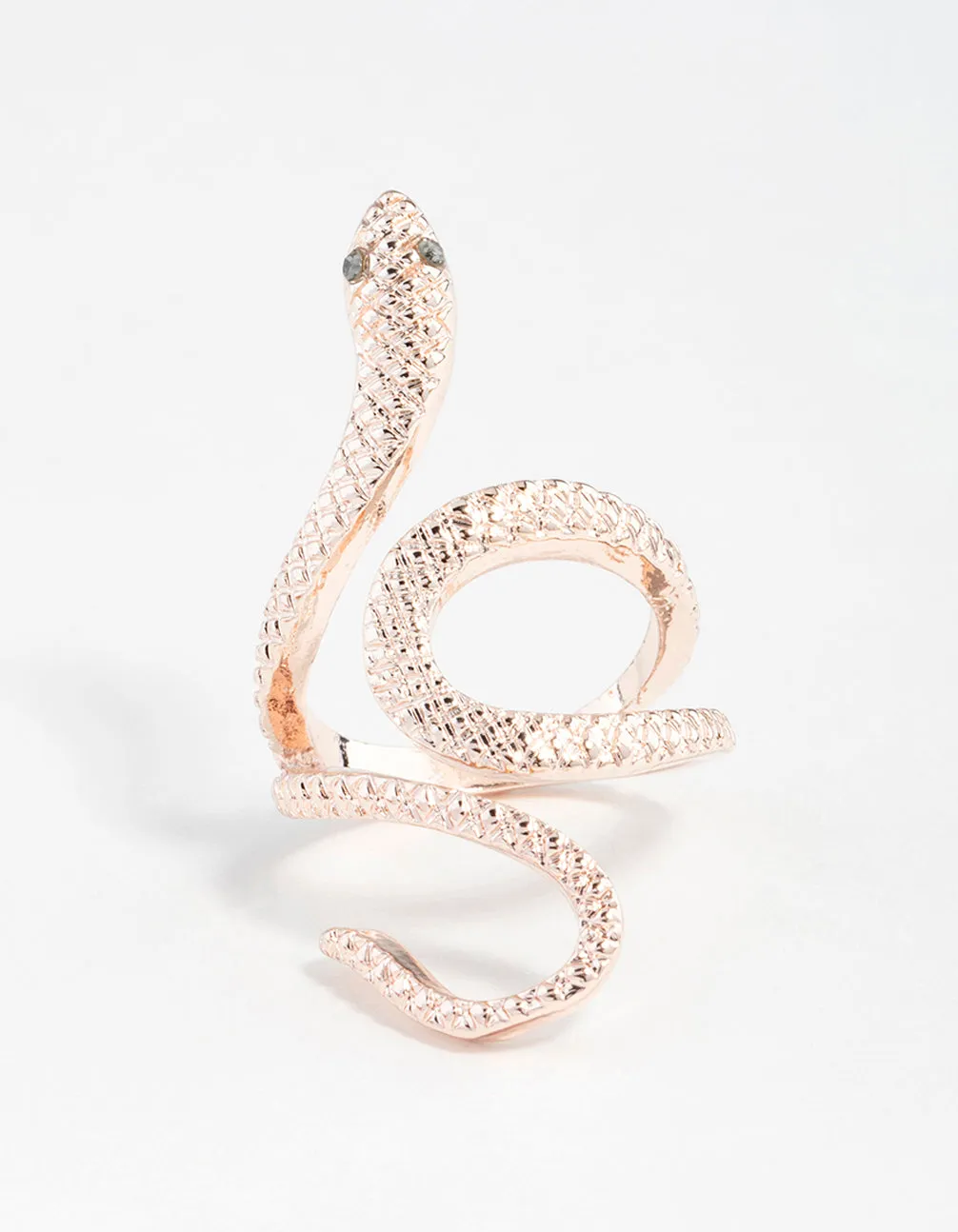 Rose Gold Etched Snake Swirl Ring