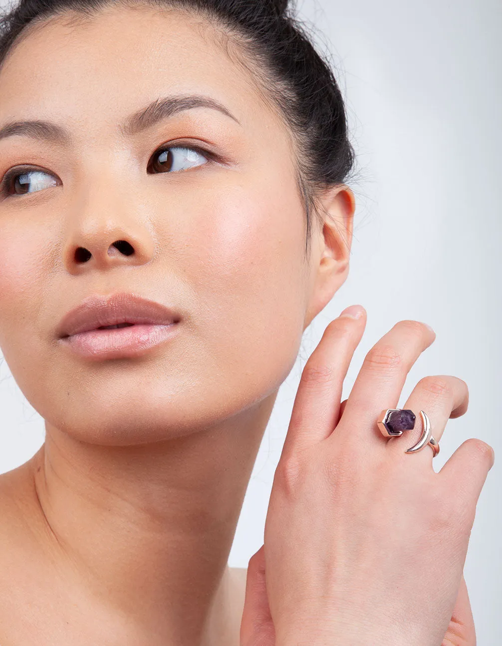 Rose Gold Semi-Precious Amethyst Ring