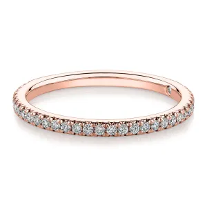 Signature Simulant Diamond 0.23 carat* TW round brilliant wedding or eternity band in 14 carat rose gold