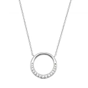 Silver & Co Partial Set Halo Circle Cubic Zirconia Pendant SPG0065