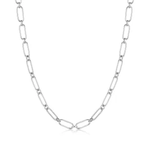 Silver Cable Connect Chunky Chain Necklace