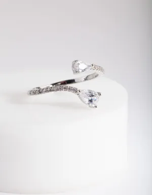 Silver Cubic Zirconia Open Ring