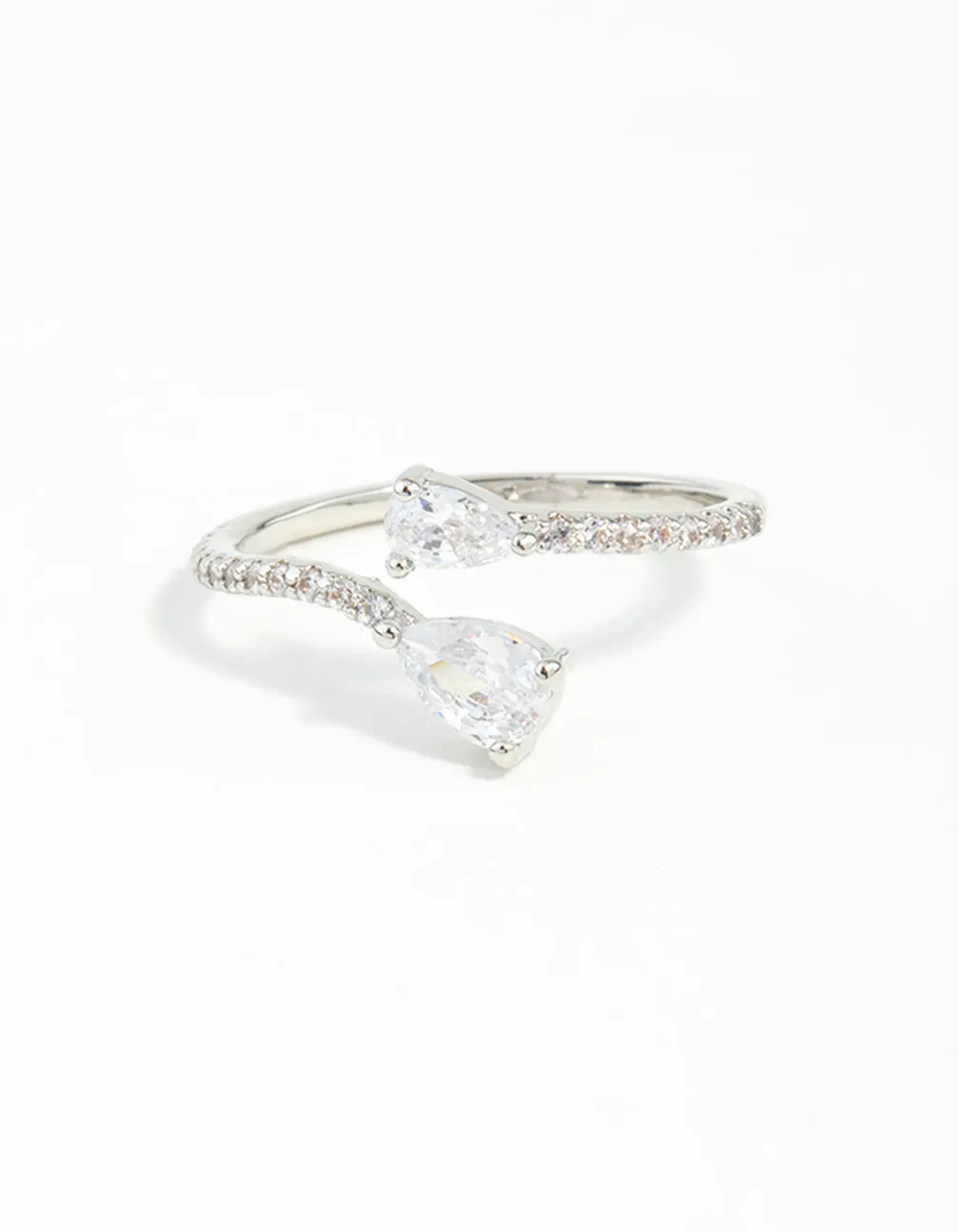 Silver Cubic Zirconia Open Ring