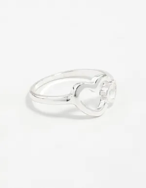 Silver Double Heart Ring