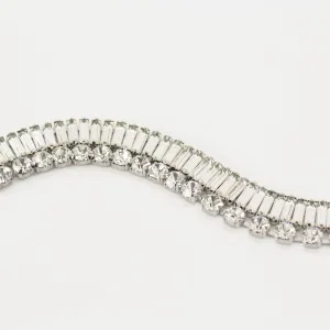 Single Row Baguette Crystal Bracelet