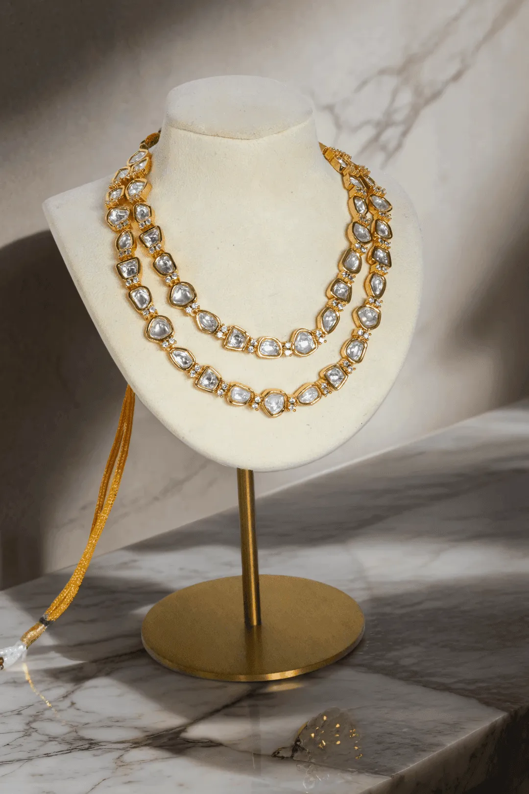 Siri - Gold Plated Moissanite Kundan Necklace Set