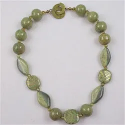 Socially Aware Kazuri Necklace in Green fair trade Beads