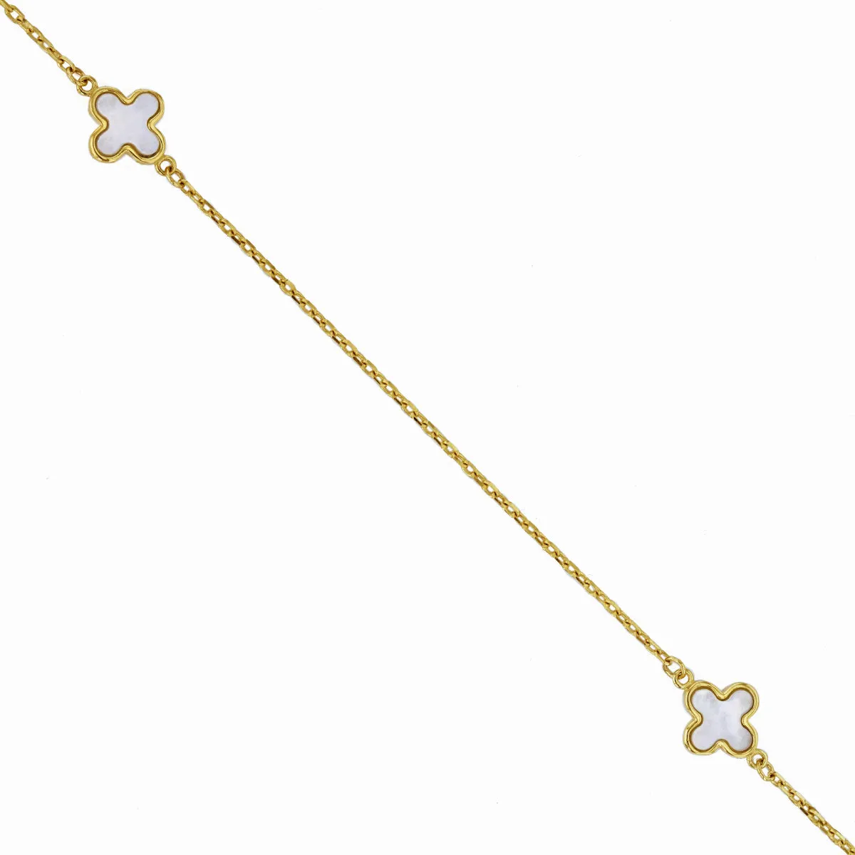 Soleil Collection 16"-17" Petal Mother Of Pearl Necklace | 9K Solid Yellow Gold