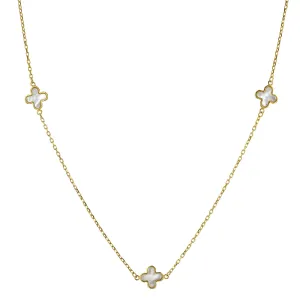 Soleil Collection 16"-17" Petal Mother Of Pearl Necklace | 9K Solid Yellow Gold