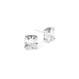 Solitaire CZ Cushion Earrings ( 1 CM )