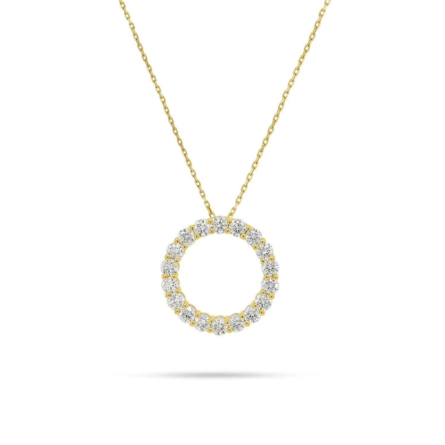 Solitaire Round Diamond Circle Pendant