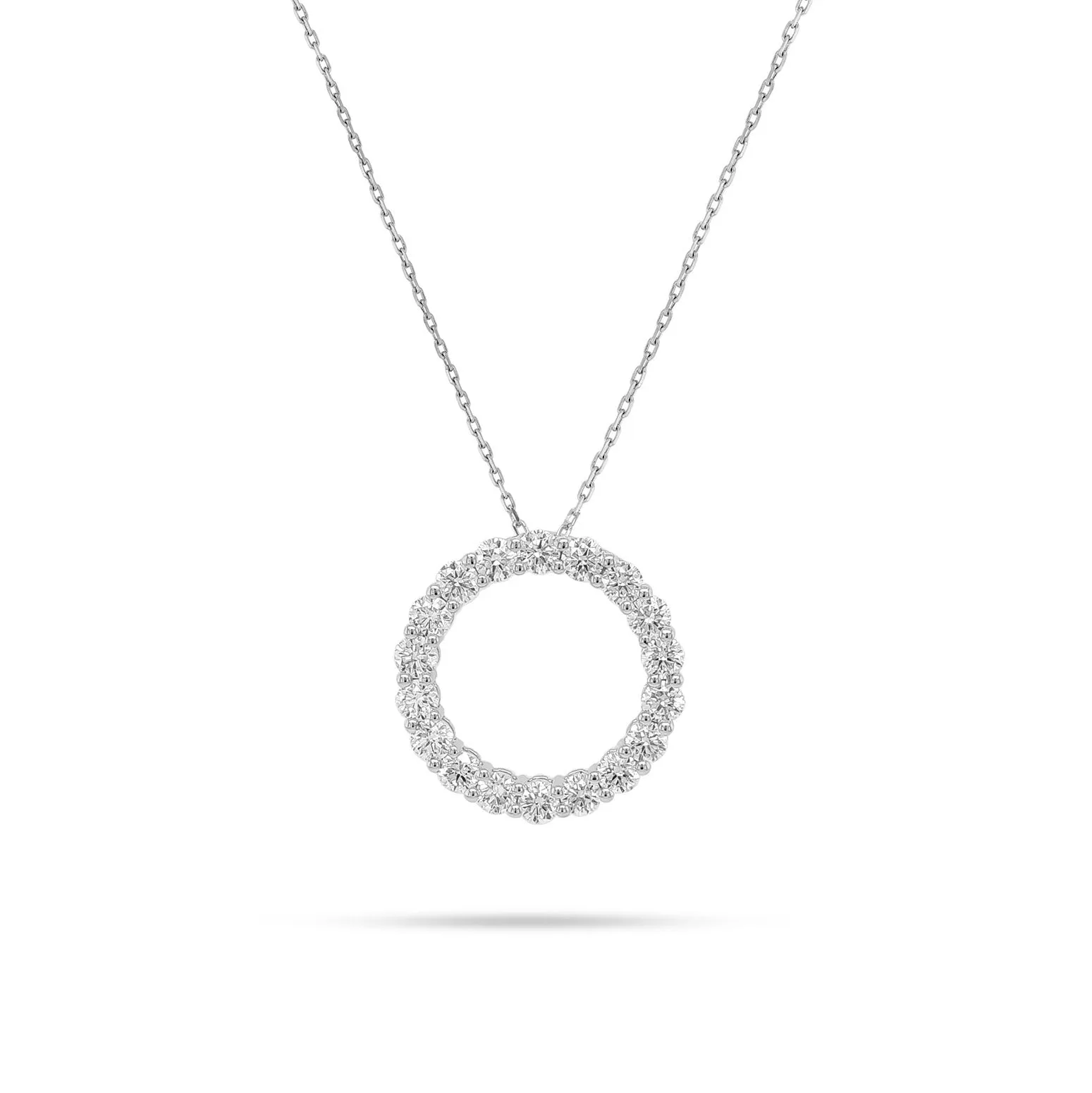 Solitaire Round Diamond Circle Pendant