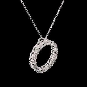 Solitaire Round Diamond Circle Pendant