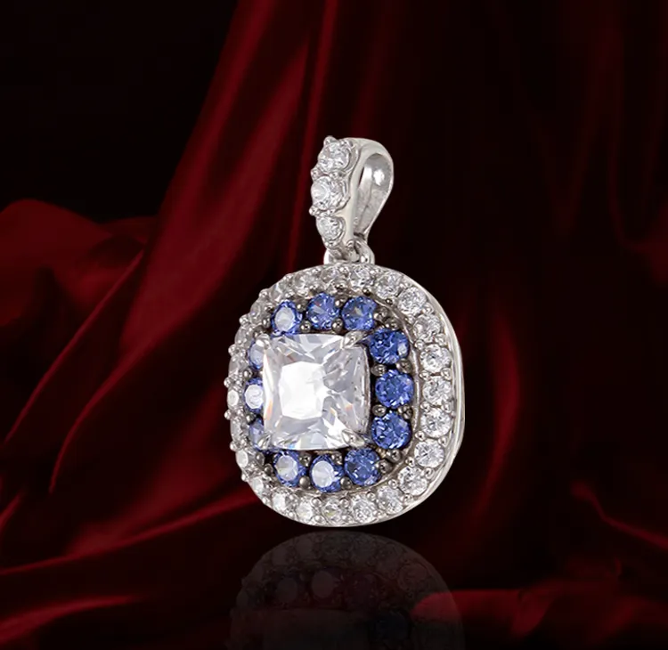 Sparkling Hypnotic White and Blue Tanzanite Pendant